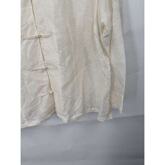Eileen Fisher Silk Linen Top Women Plus Size 2X Ivory Minimalist Lagenlook - Picture 6 of 9